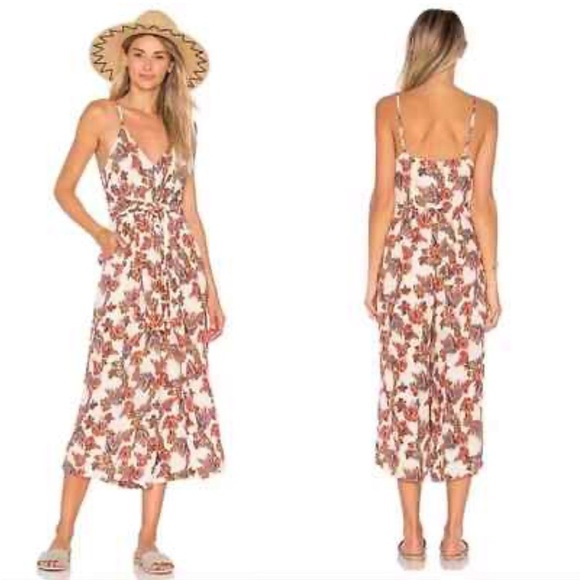 Free People Hot Tropics Floral Cropped Wide Leg Jumpsuit 2 - Picture 2 of 13